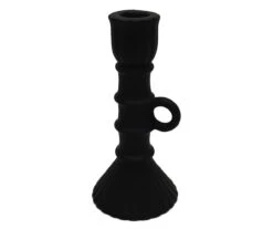 Broyhill Homeward Black Ceramic Taper Candle Holder